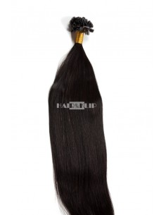 25 MECHAS DE QUERATINA DE CABELLO NATURAL COLOR MORENO NATURAL 1B