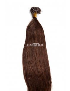 25 MECHAS DE QUERATINA DE CABELLO NATURAL COLOR CASTAÑO MEDIO 4