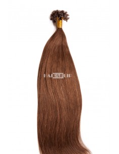25 MECHAS DE QUERATINA DE CABELLO NATURAL COLOR CASTAÑO CLARO 6