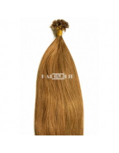 25 MECHAS DE QUERATINA DE CABELLO NATURAL COLOR RUBIO OSCURO 12