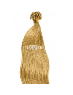 25 MECHAS DE QUERATINA DE CABELLO NATURAL COLOR RUBIO CLARO CENIZA 18