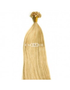 25 MECHAS DE QUERATINA DE CABELLO NATURAL COLOR RUBIO CLARO DORADO 16